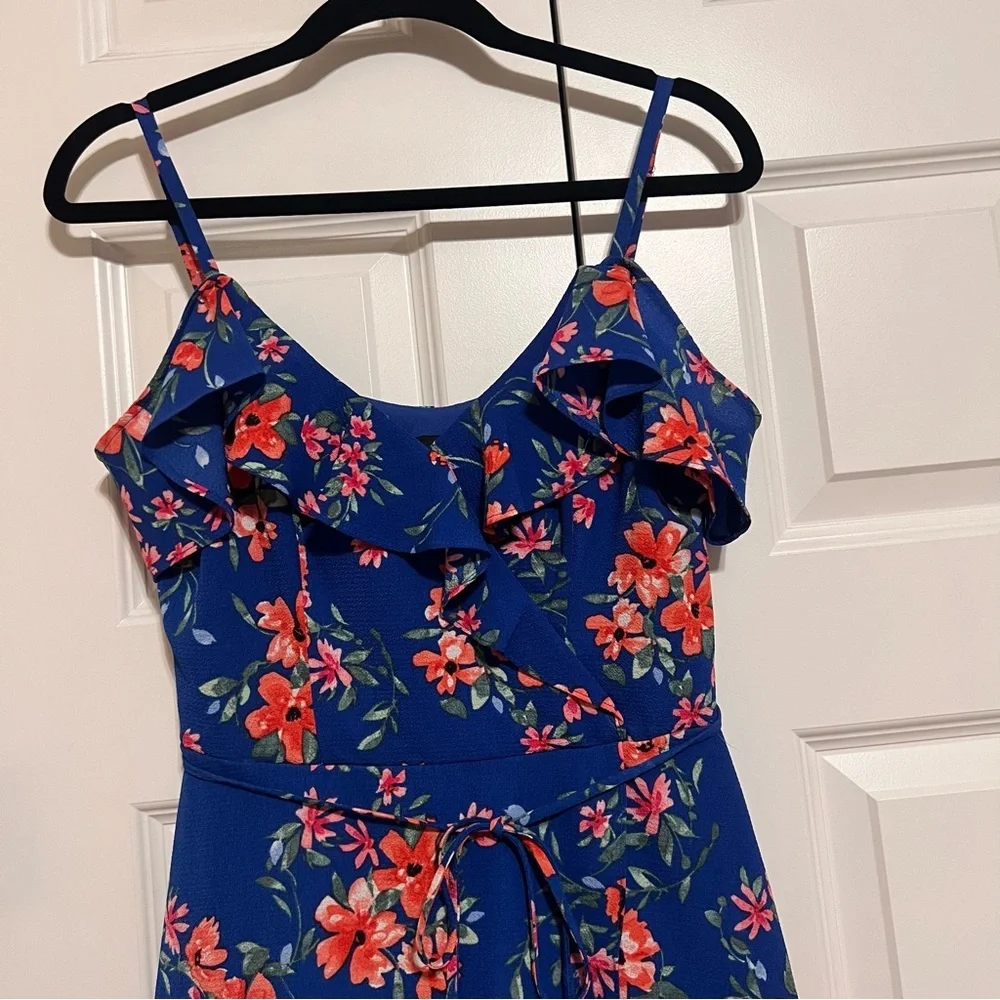 I.N. San Francisco Blue Floral High Low Dress
